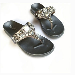 Vionic Gala Pewter Thong Flip Flop Sandal Sz 7 38